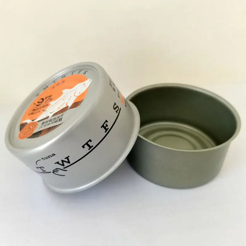 Empty Round Metal Food Grade Tuna Sardine Fish Tin Can For Food Canning Fish in tomato sauce With EOE Lids