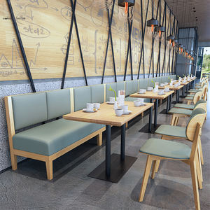 Sofás de Comida Rápida para Restaurantes, Conjuntos de Muebles de Cuero Verde, Sofá de Dos Plazas para <span class=keywords><strong>Restaurante</strong></span> - Product Image 1