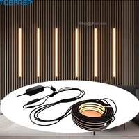 Kit de 4 bandeaux LED néon flexibles en cuivre IP65 avec télécommande, 2,4 m, pour panneaux muraux acoustiques en bois, Plug and Play, blanc chaud