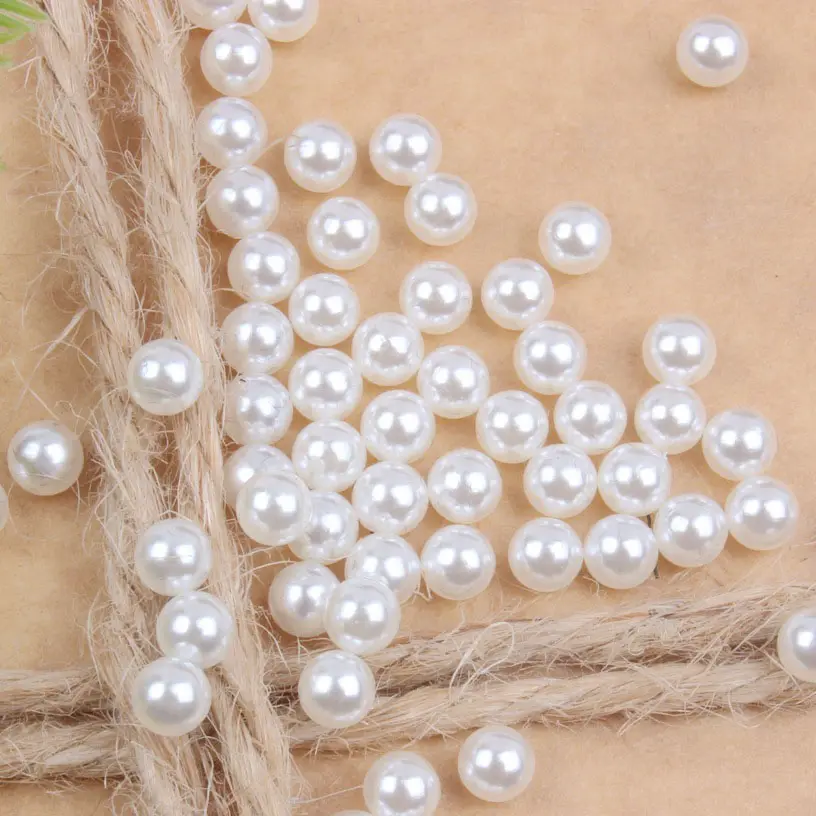 Perle rotonde luminose in plastica senza foro per orecchini gioielli Nail bag per telefono collana che fa decorazioni artigianali fai da te