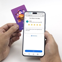 Cartes NFC LED programmables avec impression personnalisée en usine, 13,56 MHz, cartes de visite NFC LED