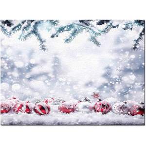 Tapis de flocon de neige de noël avec tapis antidérapant boules de noël impression botanique pour chambre salon décor à la maison ensemble - Product Image 3