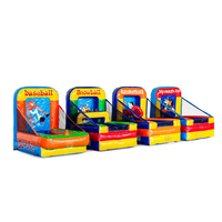 Jeu de fléchettes gonflable 4 en 1-Cible sportive interactive pour enfants et adultes-Parfait pour les fêtes, les événements, le team building, les carnavals
