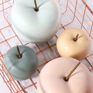 Modern Macaron <span class=keywords><strong>Home</strong></span> Estátuas Cerâmica Fruta Decoração Figurinhas Arte Decoração <span class=keywords><strong>Home</strong></span> Acessórios Tabletop Ceramic <span class=keywords><strong>Apple</strong></span> Ornamento - Product Image 5