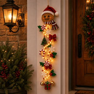 Decorazioni Natalizie per la Casa: Kit Fai-da-Te per Pendenti Luminosi all'Uncinetto con Design di Babbo <span class=keywords><strong>Natale</strong></span>, Renne, Pupazzo di Neve e <span class=keywords><strong>Angeli</strong></span>, Decorazione Luminosa per Porta - Product Image 5