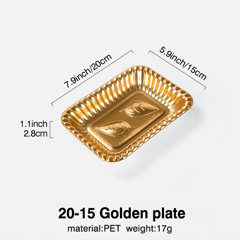Sz20-15 assiettes carrées lgold]50 pièces