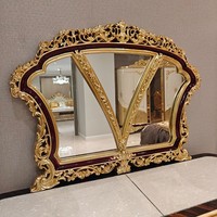 Coiffeuse de chambre de luxe de style français, en bois massif haut de gamme, avec détails sculptés et accents en feuille d'or, meuble de rangement, Chine