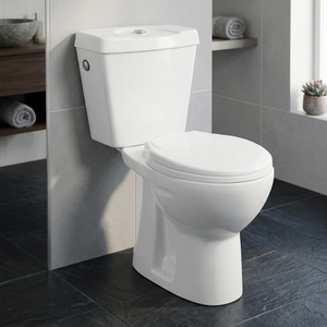 โถสุขภัณฑ์เซรามิคทรงกลมแบบสองชิ้น ระบบชำระล้างแบบ Wash Down และ Dual Flush ดีไซน์หรูหรา - Product Image 4