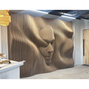 Panneaux muraux décoratifs paramétriques sculptés, art mural intriguant représentant un visage humain - Product Image 1