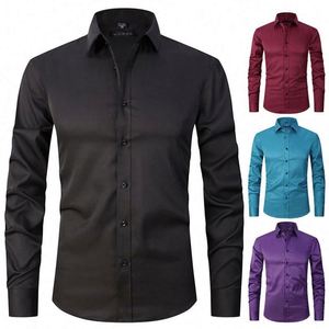 I-0446 Camisa de Vestir Casual para Hombre al por Mayor, Manga Larga, Formal, Corte Entallado, Cuello Mao, Camisas de Otoño de Alta Calidad - Product Image 6
