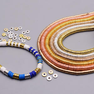 Плоские круглые бусины-разделители из гематита с золотым покрытием, насыпные бусины-разделители для изготовления ювелирных изделий, для браслетов «сделай сам», 4/6/8 мм - Product Image 2