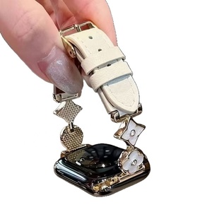 Bracelet de montre en denim brodé de trèfles à quatre feuilles en alliage, compatible avec <span class=keywords><strong>Apple</strong></span> <span class=keywords><strong>Watch</strong></span> S1 à S11 - Product Image 5