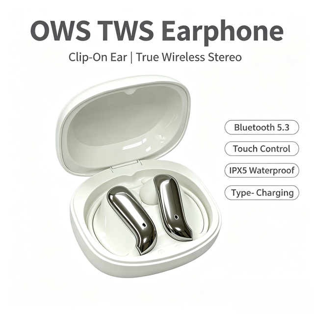 Wireless for 5.4 Earbuds HiFi Stereo ENC Semi-In-Ear IPX4 Waterproof LED Battery Indicator Low Latency Type-C Charging Custom