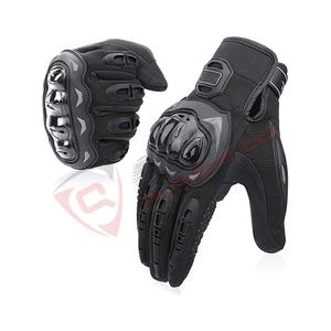 Guantes de carreras de motos de dedo completo personalizados de cuero transpirable para Motocross temporada de invierno protector para acceso a pantalla táctil manual - Product Image 2