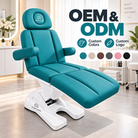 Lit de massage électrique à 3 moteurs réglable pour salon de beauté avec accoudoirs relevables, lit de soin esthétique, équipement de spa OEM ODM