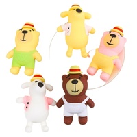 Jouets à presser en forme d'animaux mignons de dessin animé, simulation d'ours et de chien, jouets sensoriels à presser, jouets anti-stress, jouets à presser en TPR pour soulager l'anxiété