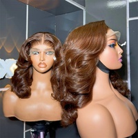 Magnifiques extensions de cheveux naturels vietnamiens de qualité supérieure, bouclés et ondulés, pour tissage, perruque frontale en dentelle douce et lisse, sans nœuds