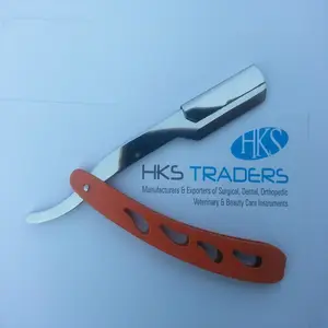 Maquinilla de afeitar de barbero, mango de acero inoxidable, borde recto, plegable - Product Image 1