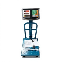 Balance plateforme commerciale numérique pliable 150 kg avec triple affichage LED et calcul du prix pour marché agricole