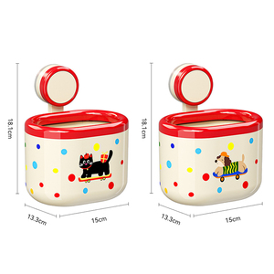 Estante de pared con ventosa, caja de almacenamiento, organizador de baño de plástico, armario de un solo nivel, maquinilla de afeitar Compatible/cuidado de la piel/suministros para el hogar - Product Image 6