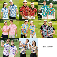 Vêtements de golf GEEDA à imprimé flamant rose, polos de golf assortis pour couple, motif tropical d'été, fabricant OEM pour vêtements de sport