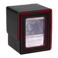 Caja de Almacenamiento de Cartas Coleccionables Juzi Premium de Cuero PU, Duradera, Gran Capacidad, con Ventanas de Visualización para Juegos de Mesa