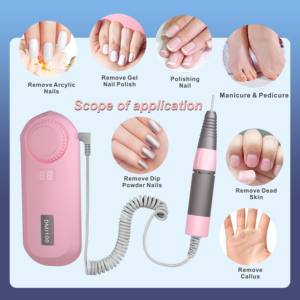 Máquina de Taladro de Uñas Portátil Recargable <span class=keywords><strong>Love</strong></span> <span class=keywords><strong>Crazy</strong></span> DMJ-100 de 35000 rpm para Manicura y Pedicura - Product Image 5