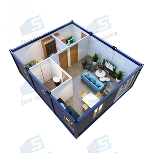 BOX SPACE Conteneur plat préfabriqué, <span class=keywords><strong>maison</strong></span> modulaire pour usage hôtelier, 3 chambres, design industriel, certifié CE, durée de vie de 15 à 20 ans - Product Image 4