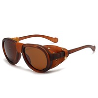 Lunettes de soleil polarisées pour hommes, style rétro punk, monture bleue, matériau de la monture en PC, verres TAC, lunettes de conduite coupe-vent