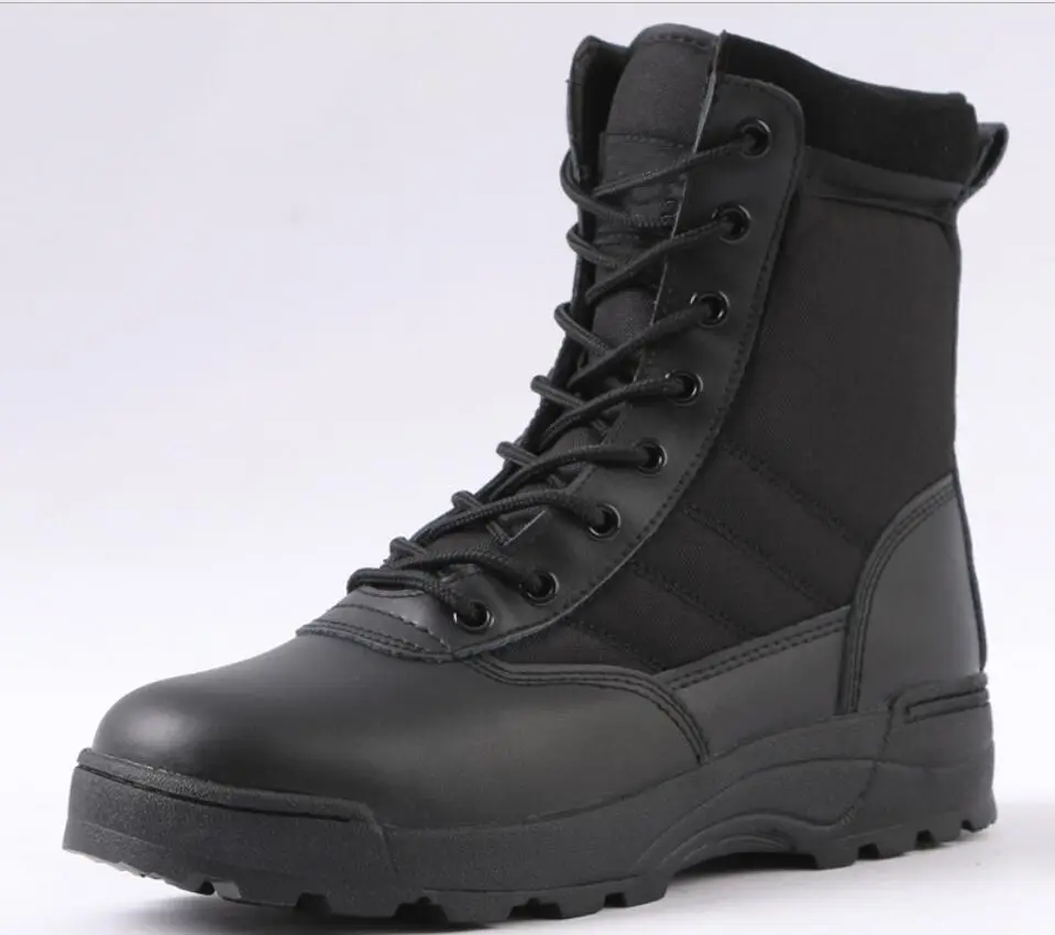 Outdoor Breathable High-top Black Boots Mountaineering Training Desert Tactical Boots Safety Combat Boots For Men Shoes