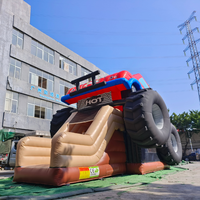 Videur gonflable commercial combo château gonflable cavalier gonflable bambin gonflable Monster Truck maison de rebond avec toboggans aquatiques