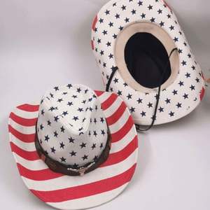 Sombreros de Vaquero Unisex con Bandera Americana al por Mayor, Personalizables, Transpirables, Cómodos, para Viajes, Pesca, Uso en las Cuatro Estaciones - Product Image 1