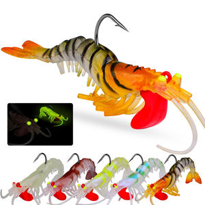 73mm 100mm 135mm lumineux <span class=keywords><strong>fou</strong></span> crevettes leurre japon pêche tête de plomb articulé crevettes leurres de pêche - Product Image 1