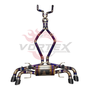 Sistema de escape Vortex Titanium Valvetronic compatible con Stelvio Quadrifoglio 2.9T, silenciador de rendimiento para carreras, kit Catback con calefacción, color púrpura. - Product Image 1