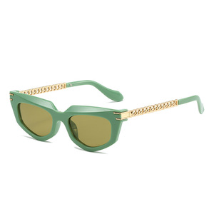 2023 New Arrival Luxury Metal Chain <b>Sunglasses</b> Women <b>Retro</b> Vintage Cat Eye Shades <b>Sunglasses</b> Ladies - Product Image 4