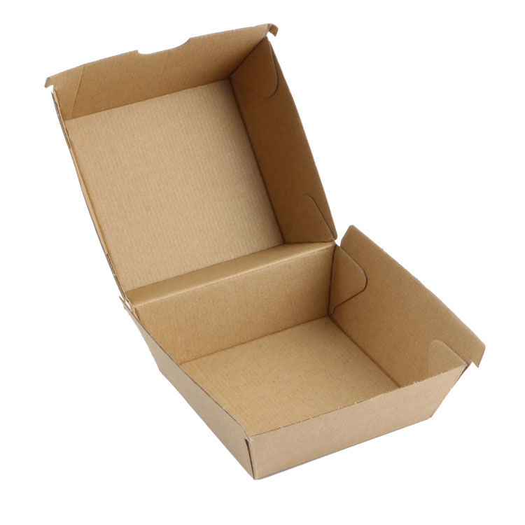 square brown kraft hamburger paper box disposable fast food container paper burger box