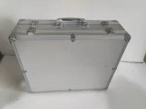 Tas Kerja Aluminium Keras Portabel Hitam atau Perak dengan Bingkai Aluminium