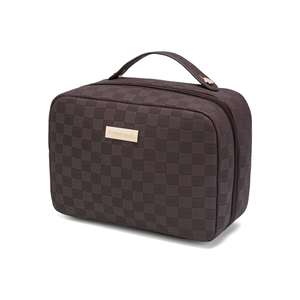 Estuche de Maquillaje de Viaje de Lujo con Asa, de Cuero PU Impermeable, Personalizable al por Mayor - Product Image 3
