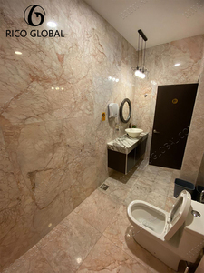 RICO GLOBAL - Losa Grande de Mármol Calcita Pulido Rosa Claro con Vetas Rojas para Decoración de Paredes Interiores de Cocina y Pisos - Product Image 5