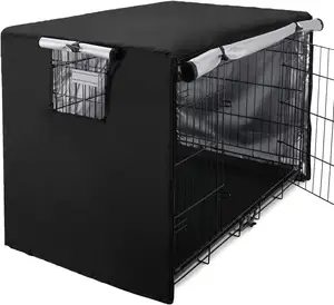 Dog Crate Cover 36 inch - Double Door, Waterproof Dog Kennel Cover with Air Vent Window, for Indoor/Outdoor Most Wire Dog Crate