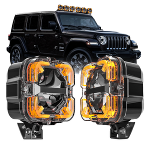 Loyo <span class=keywords><strong>65W</strong></span> <span class=keywords><strong>LED</strong></span> công việc phụ trợ lái xe 4-inch vàng tại chỗ chùm xe tải Offroad 4x4 sao lưu đèn kép bội khối lập phương tại chỗ lái xe tại chỗ - Product Image 4