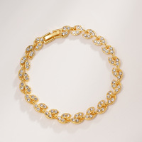 Bracelet pour femme avec feuilles scintillantes et cristaux, plaqué or, or rose, argent, avec strass, accessoire de mode quotidien