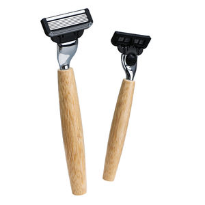 Rasoir à 6 lames avec manche en bambou à dos ouvert, écologique, de haute qualité, rasoir à six lames durable, cadeau pour homme - Product Image 3