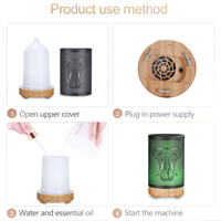 Diffuseur d'huiles essentielles ultrasonique pour la maison, en métal, 100 ml, aromathérapie, brume fraîche, humidificateur d'air électrique, diffuseur de parfum