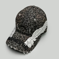 Casquette de baseball brodée ailes d'ange style Y2K streetwear, casquette trucker léopard délavée et usée, NO CAP NO STYLE, casquette hip hop dad hat