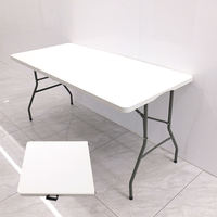 Table pliante rectangulaire légère et portable en plastique HDPE de 6 pieds pour banquet, camping, restauration, pique-nique