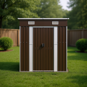 Caseta de Jardín de Acero Galvanizado Marrón 8x6, Solución de Almacenamiento Premium para Uso en Exteriores - Product Image 2