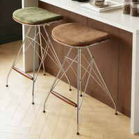 Tabouret de bar moderne en fer ShanMu de style vintage pour usage commercial, tabouret haut simple pour usage domestique, chaise de comptoir de café ou d'îlot