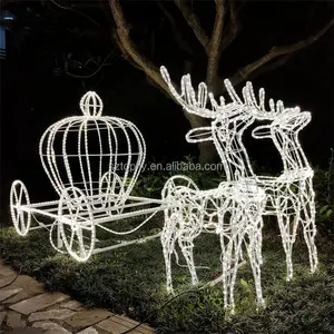 최고의 품질 축제 장식 LED 야외 크리스마스 빛 순 록 호박 썰매 3D 모티브 빛