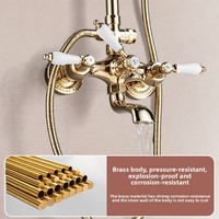 Robinet de baignoire et douchette rétro en laiton chromé de style français, double poignée, jet de pluie, fixation murale, pour hôtels, eau froide et chaude – Meilleures ventes